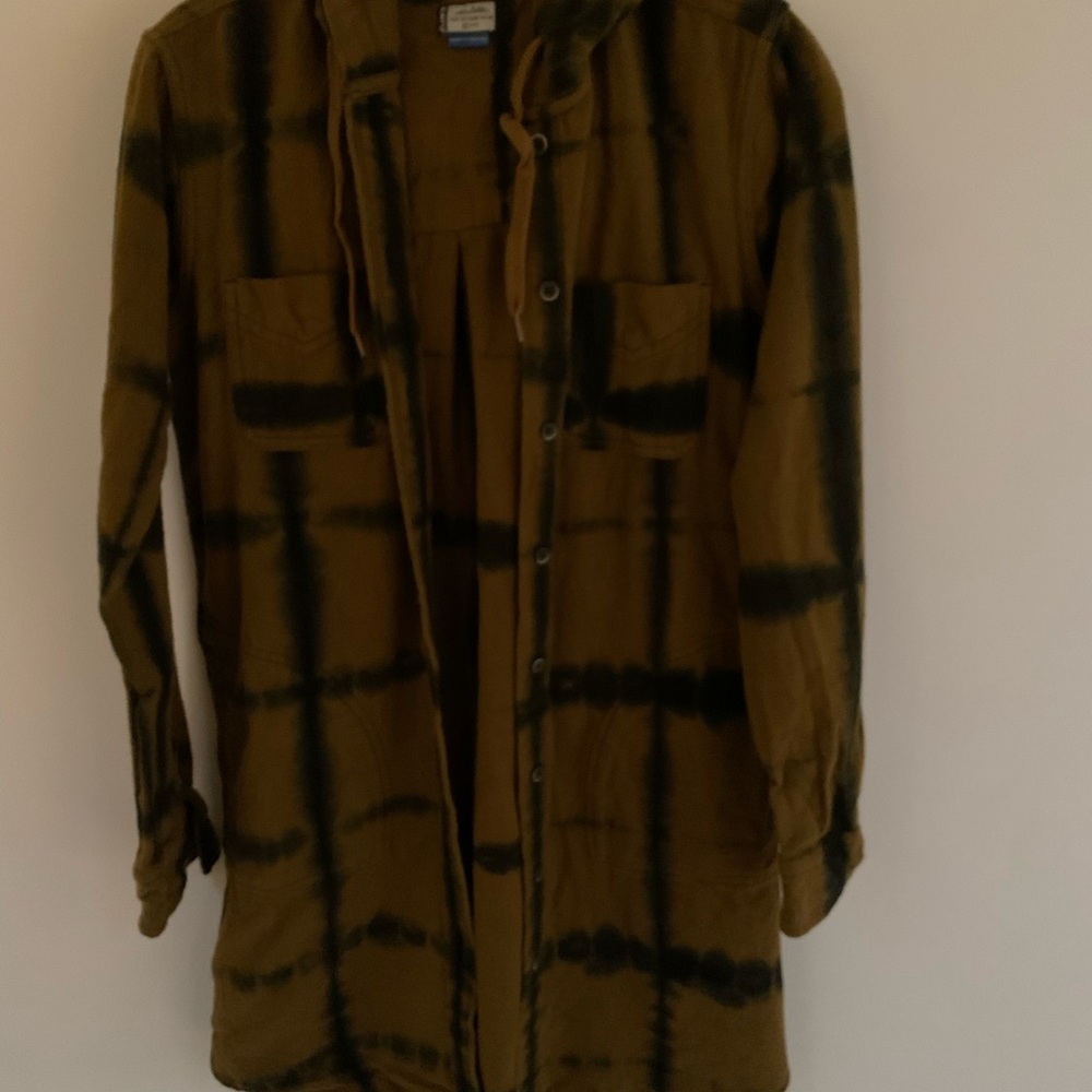Plaid Button-Up Hoodie